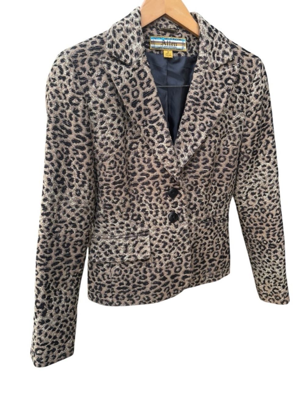 Allen Schwartz Leopard Print Jacket Blazer I Size: 10 - Picture 5 of 8
